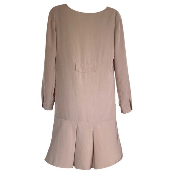 ALBERTA FERRETTI Pink Nude Shift Dress Long Sleeve Simple Office Size 2 - Picture 2 of 9